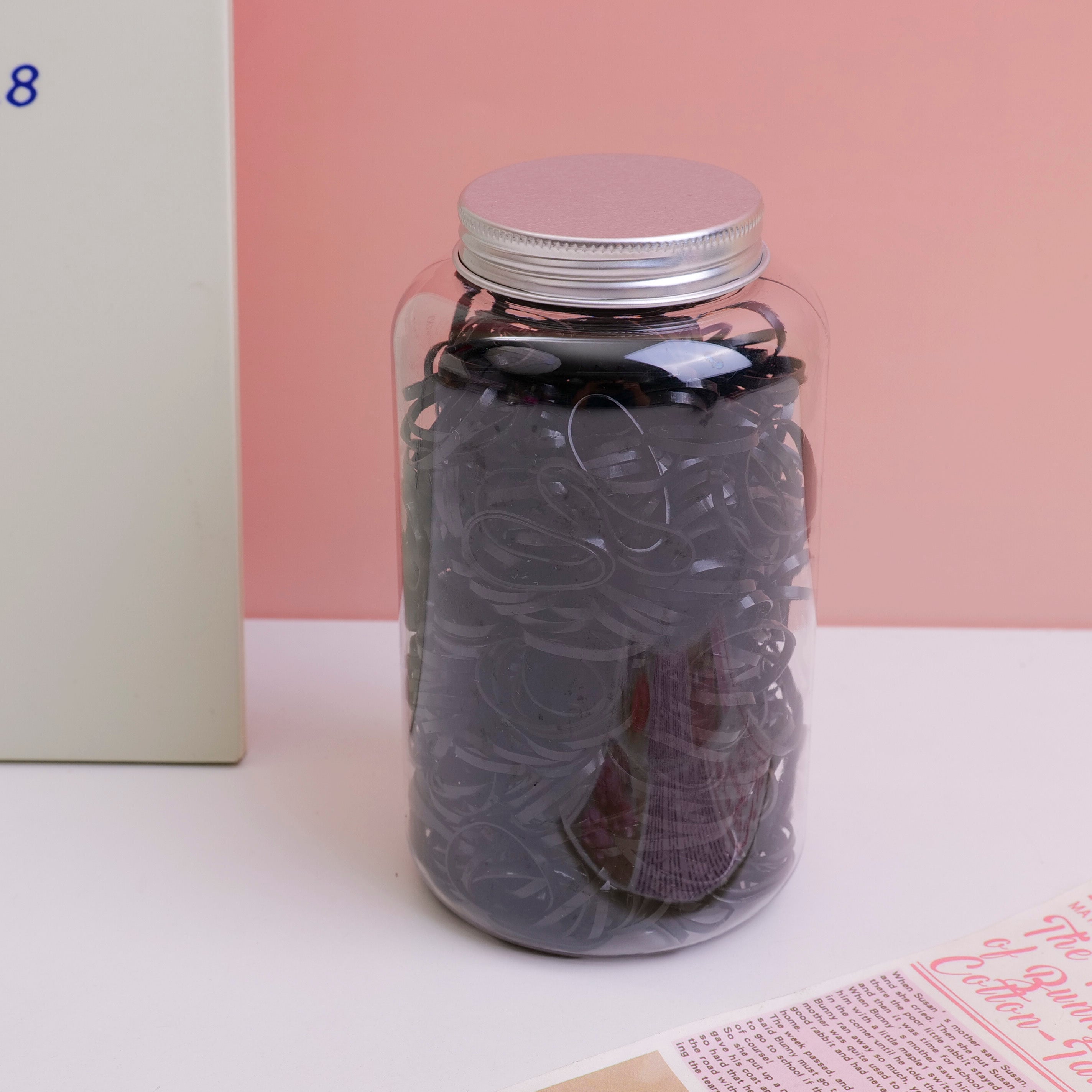 Extra-large Aluminum Cap Barrel-packed Disposable Hair Ties