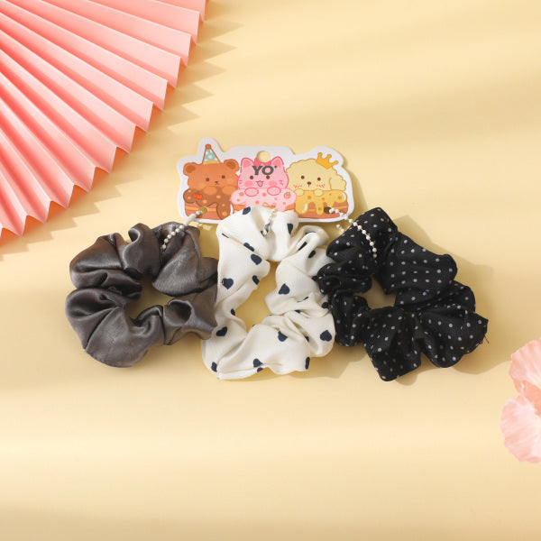 Denim Fashion Hair Tie Set - 3pcs