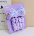 Tie-dye Series Hair Tie Wristband Set - Purple