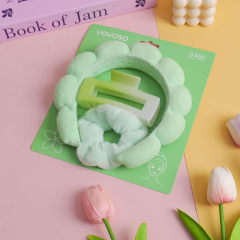 Cloud Hair Claw & Hair Tie Set 3pcs – Green