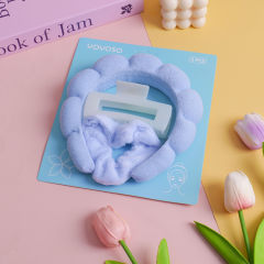 Cloud Hair Claw & Hair Tie Set 3pcs – Blue
