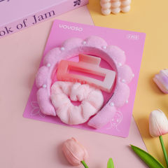Cloud Hair Claw & Hair Tie Set 3pcs – Pink