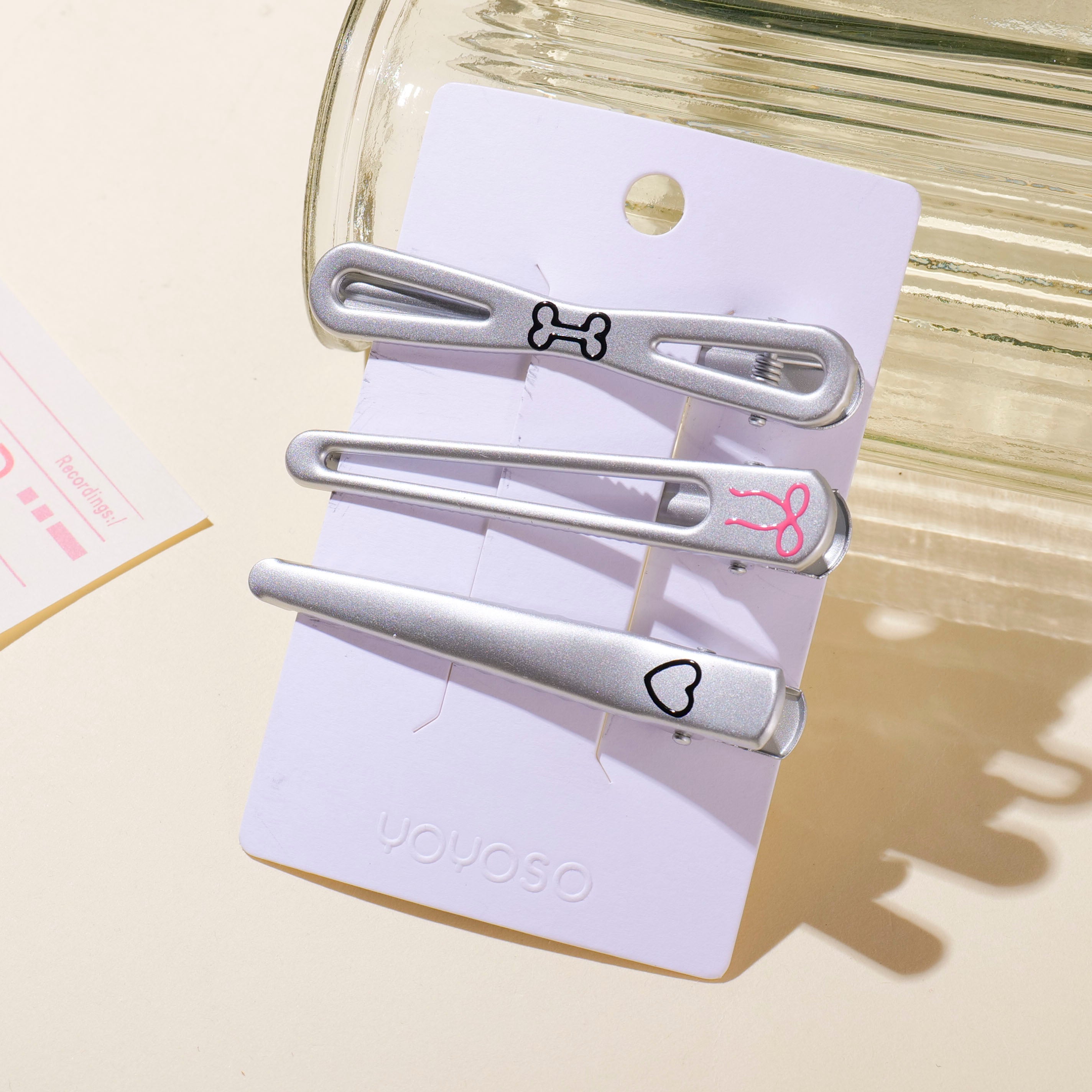 Silver Hair Clip Set 001-3pcs