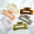 Jelly color square hair claw clip-13cm