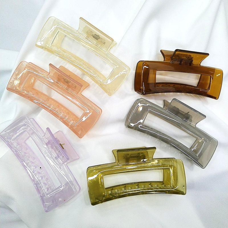 Jelly color square hair claw clip-13cm