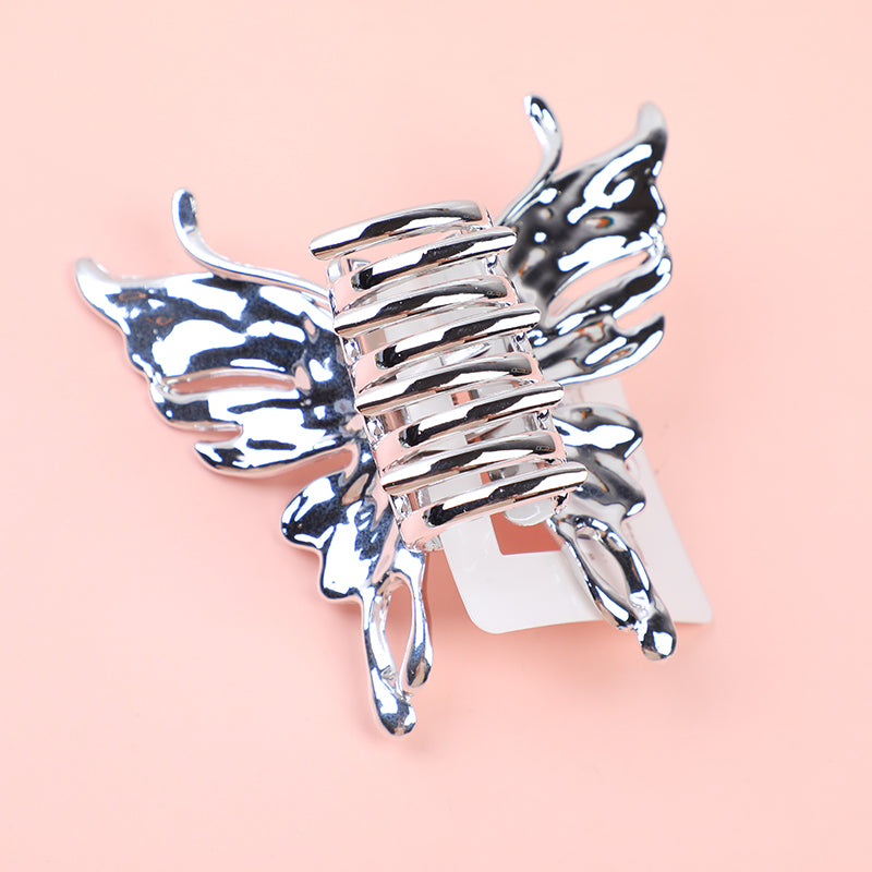 Silver series butterfly hair claw clip