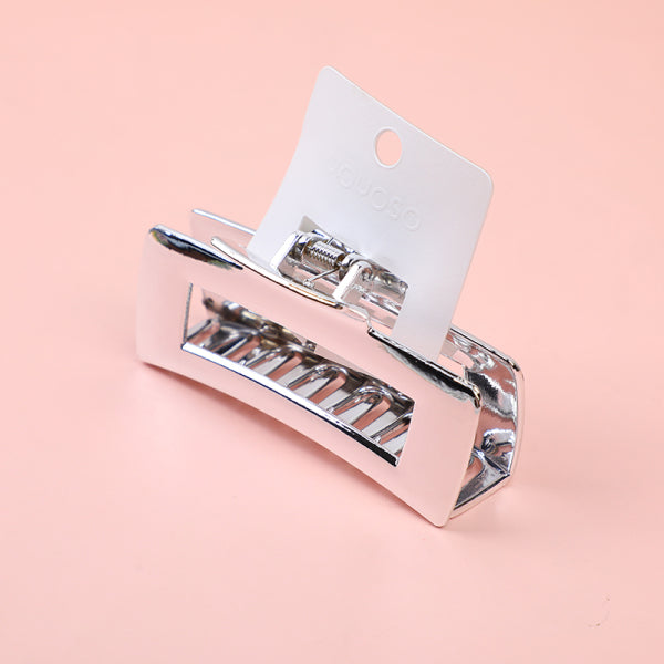 Silver series square hair claw clip