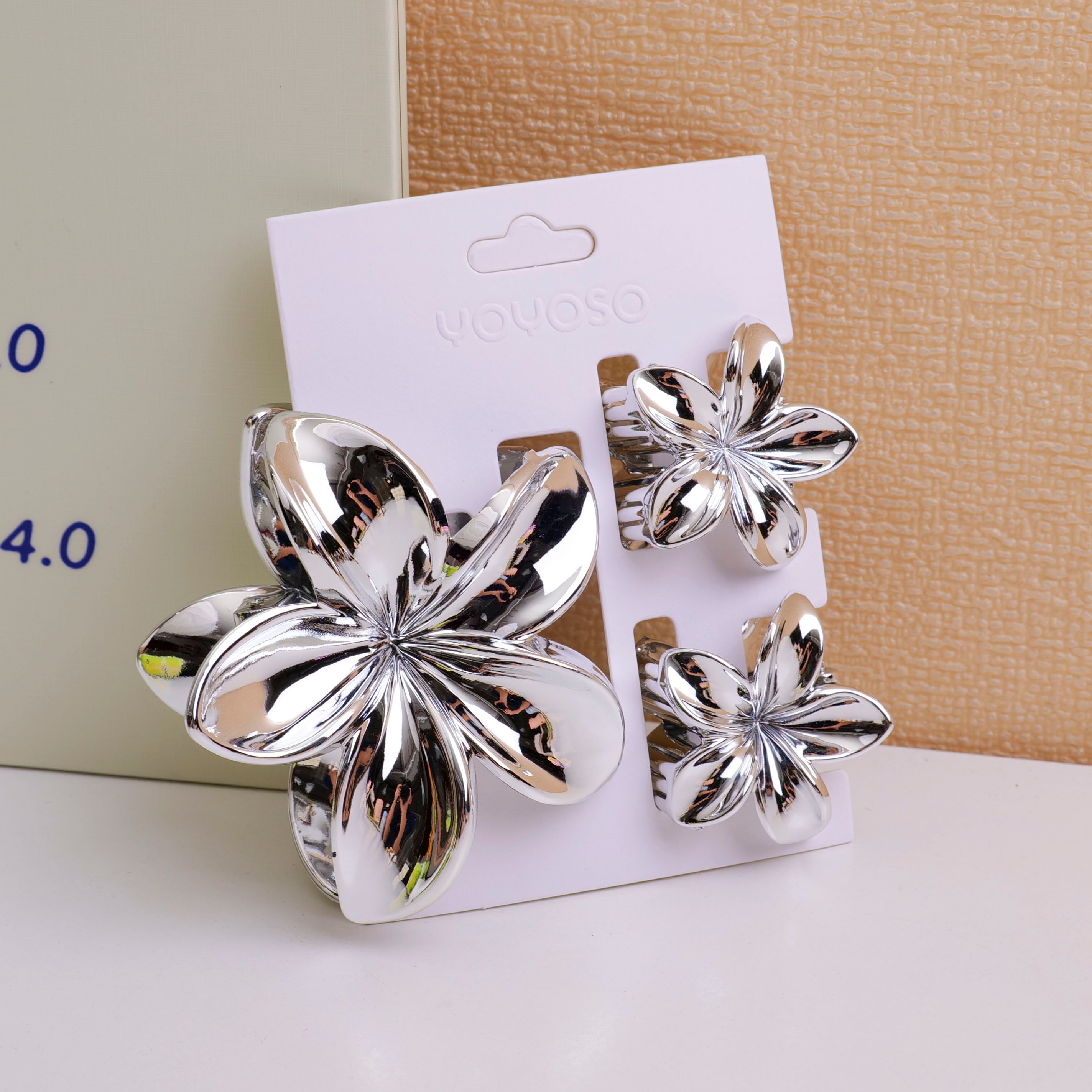 Plumeria-shaped Combined Set Claw Clips - Rose Gold