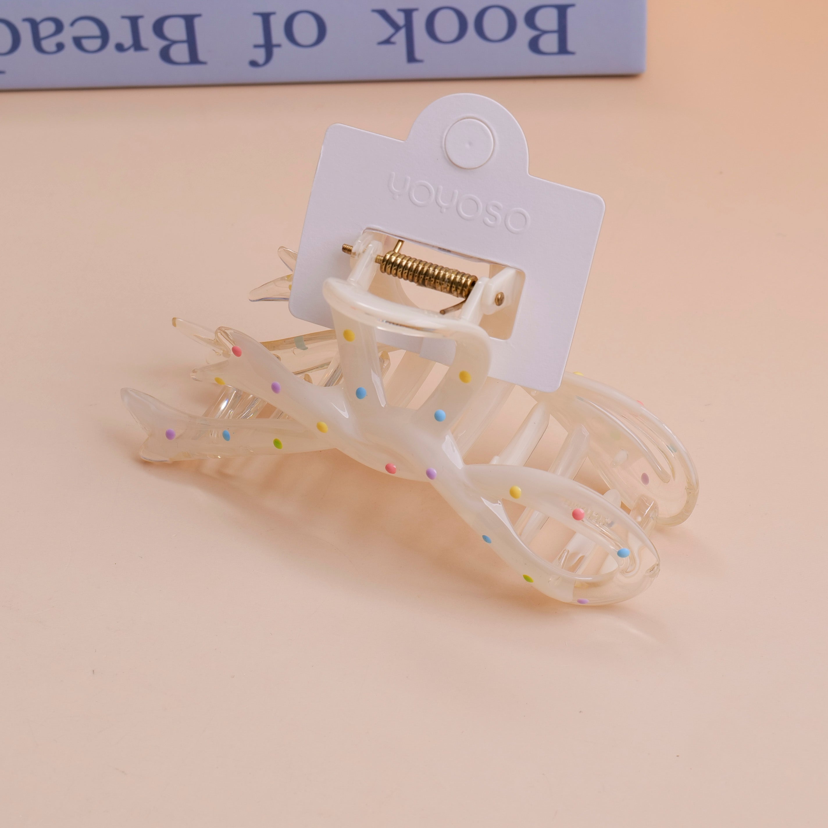 Dotted bow tie claw clip