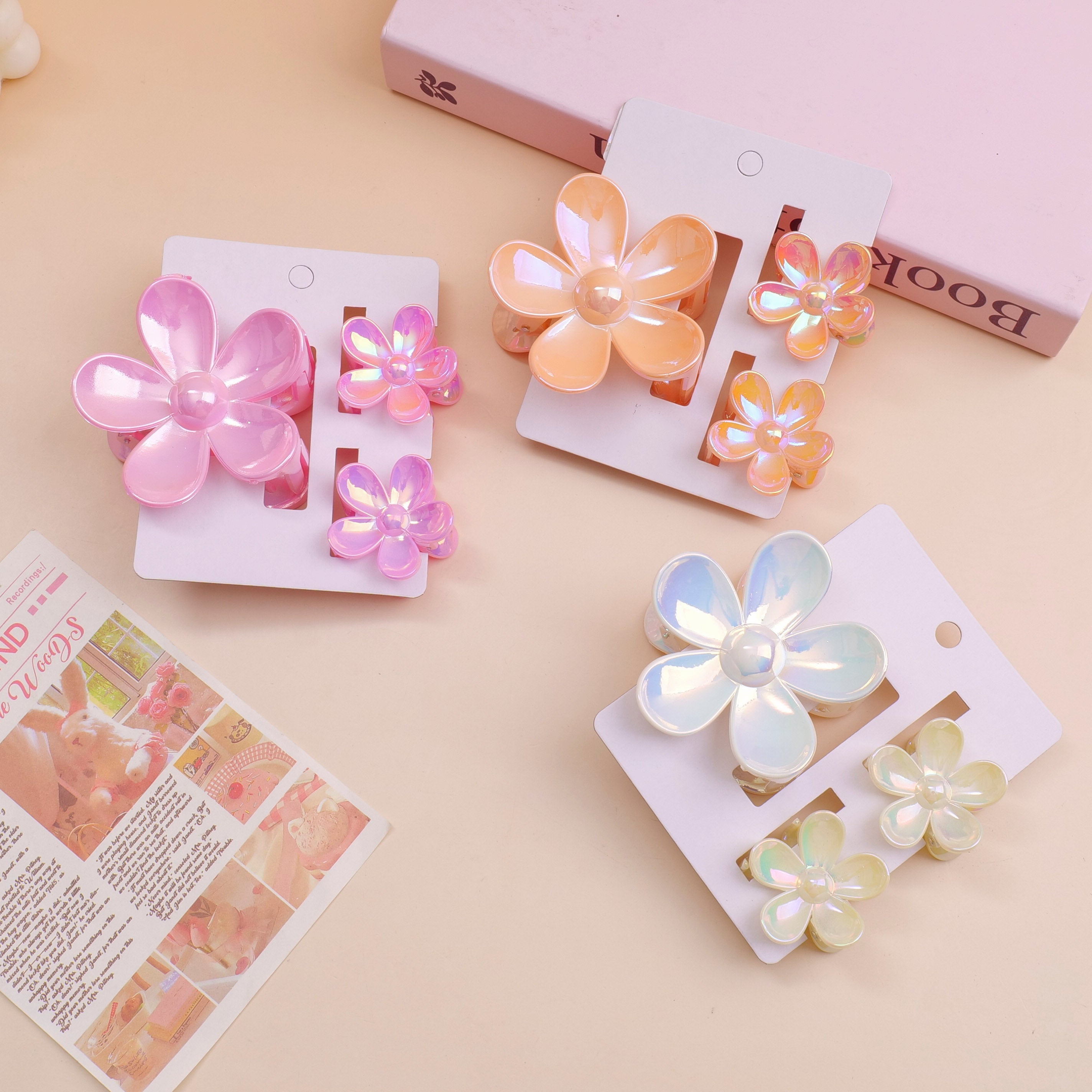Laser Set Sunflower Hair Claw Clip - 3 Pieces