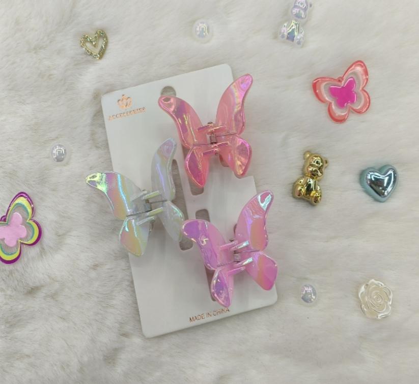 Medium-sized Laser Butterfly Hair Claw Clip - 3 Pieces