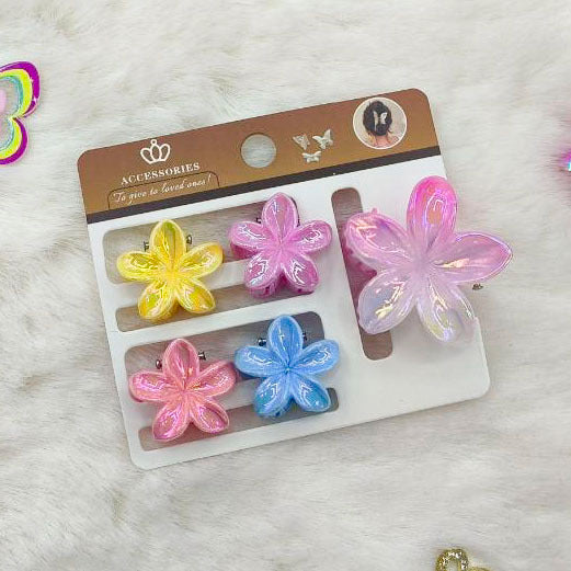 Laser Plumeria Hair Claw Clip - 5 Pieces