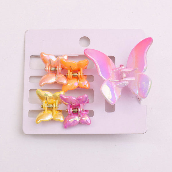 Laser Butterfly Hair Claw Clip - 5 Pieces