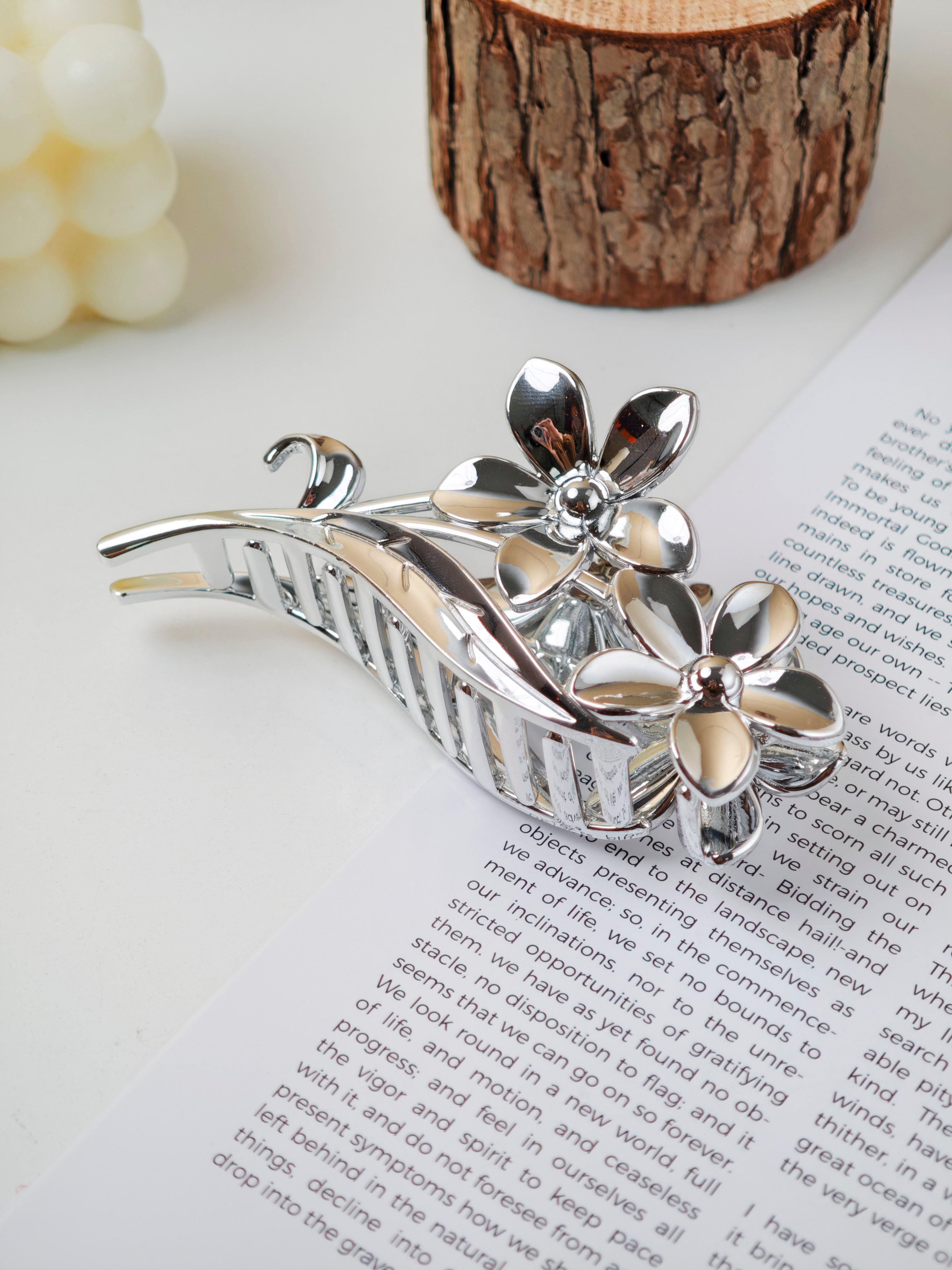 Silver Series Flower Hair Claw