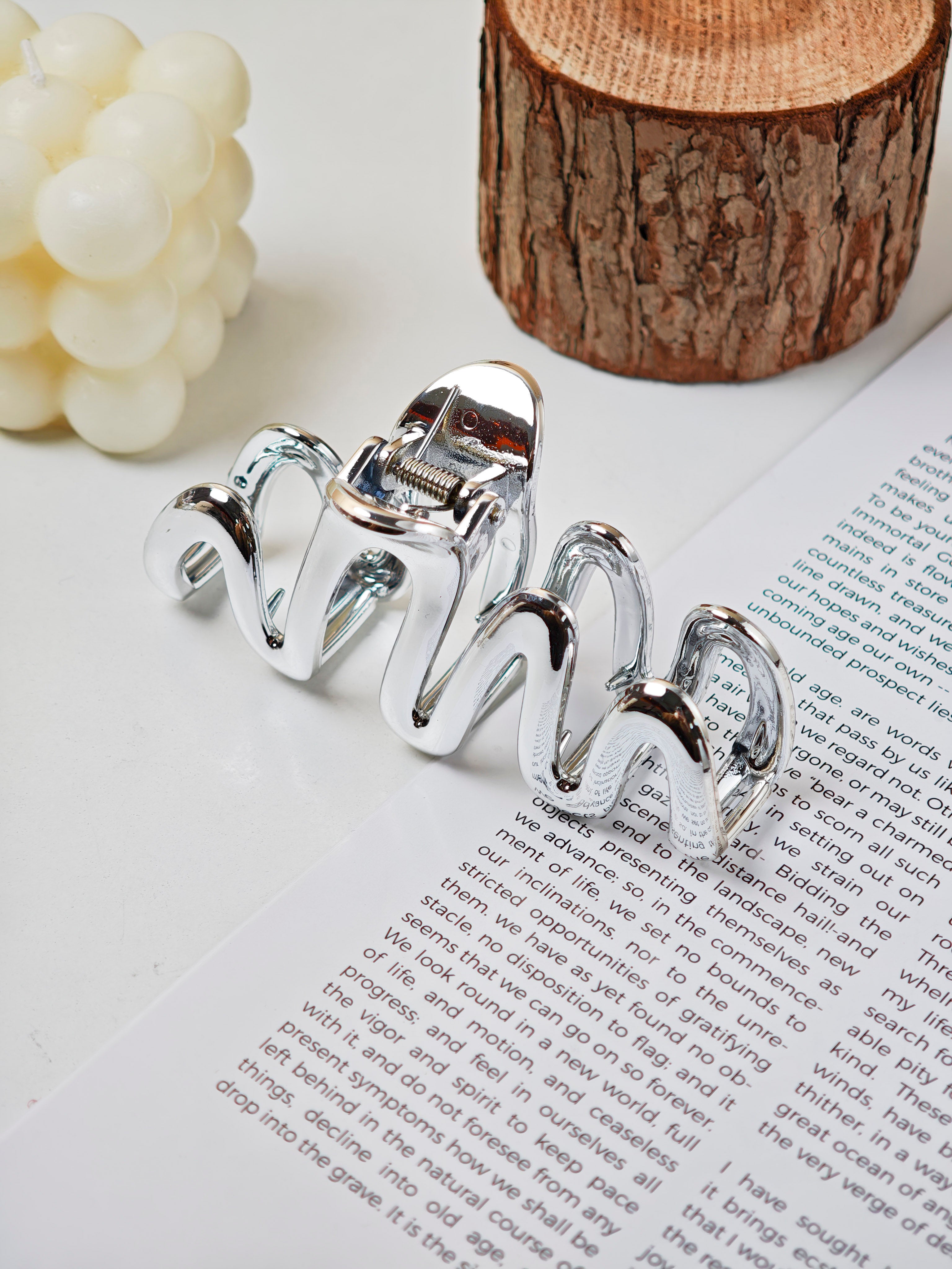 Silver Series Small Wavy Hair Claw