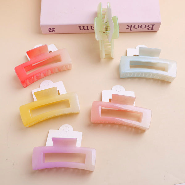 Gradient Pearlescent Series Square Acrylic Claw Clips
