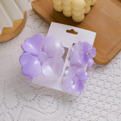 Plumeria Claw Clip 3-Piece Set – Purple