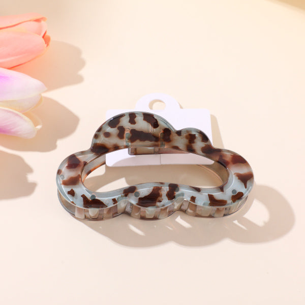 Coffee Leopard Series – Cloud Acrylic Claw Clip – 11cm