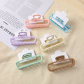 Rectangular colorful alloy hair claw clip