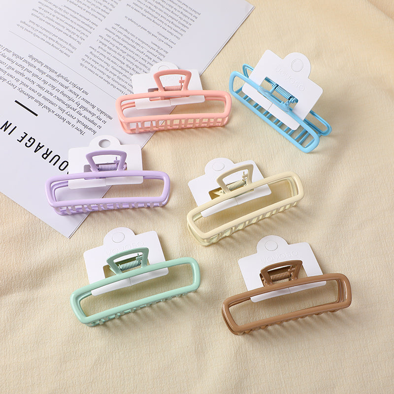 Rectangular colorful alloy hair claw clip