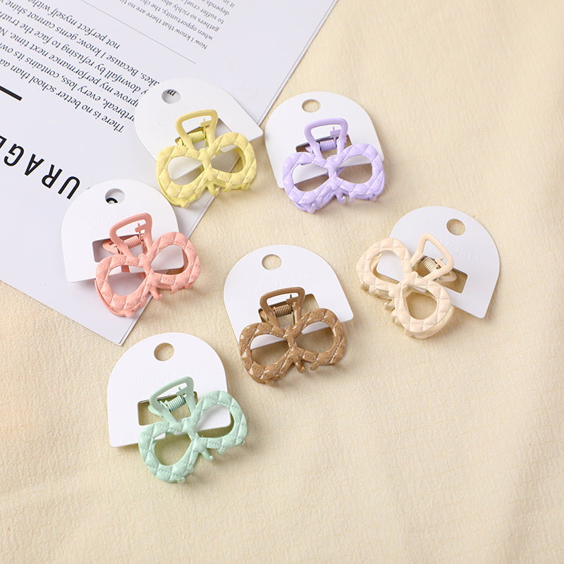 Colorful bowtie small alloy hair claw clip