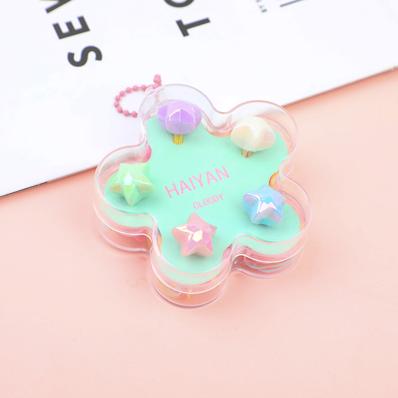 Five-pointed star children's hair tie and disposable rubber band set