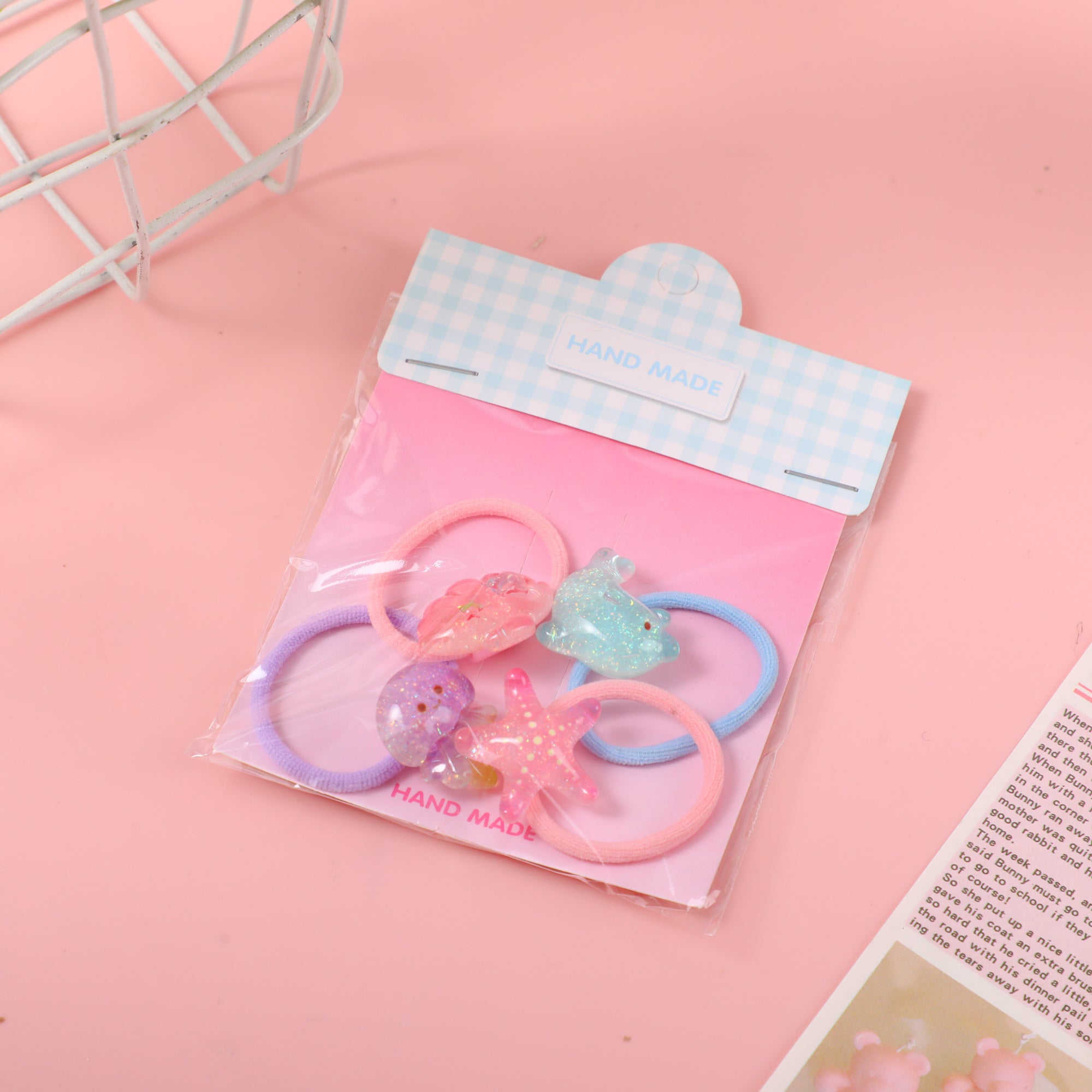 Ocean Bagged Kids Hair Ties - 4pcs