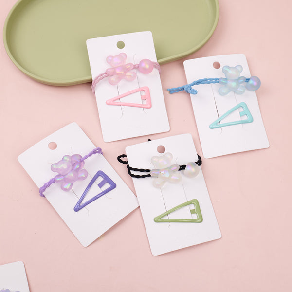 Colorful bear children's hair accessory set