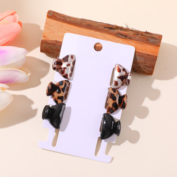 Coffee Leopard Series – Small Claw Clips – 6pcs