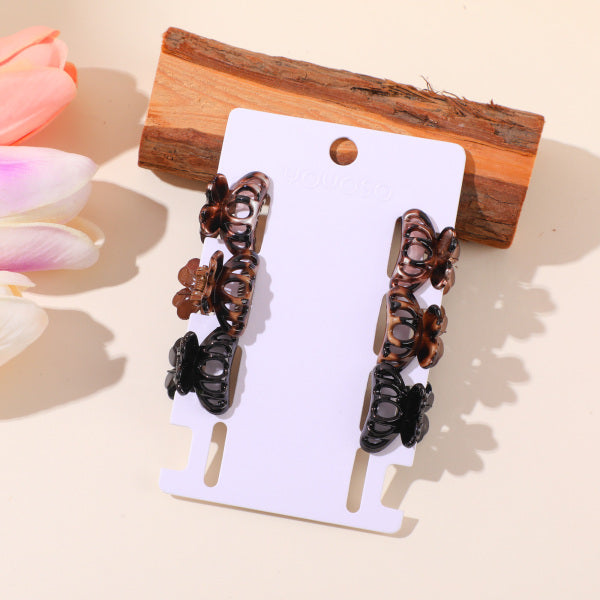 Coffee Leopard Series – Bow Claw Clips – 6pcs