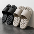 Simple wave pattern women's home slippers black size 42-43