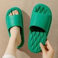 Simple wave pattern women's home slippers green size 40-41