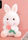 cute Rabbit holding flower