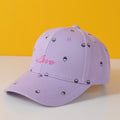 Love printed children's baseball cap-purple
