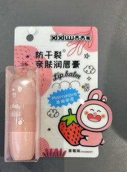 cute strawberry pink lip balm