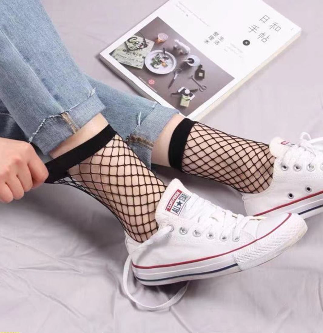 Sexy fishing net women's socks 2pcs
