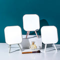 Square triangular support single side table mirror