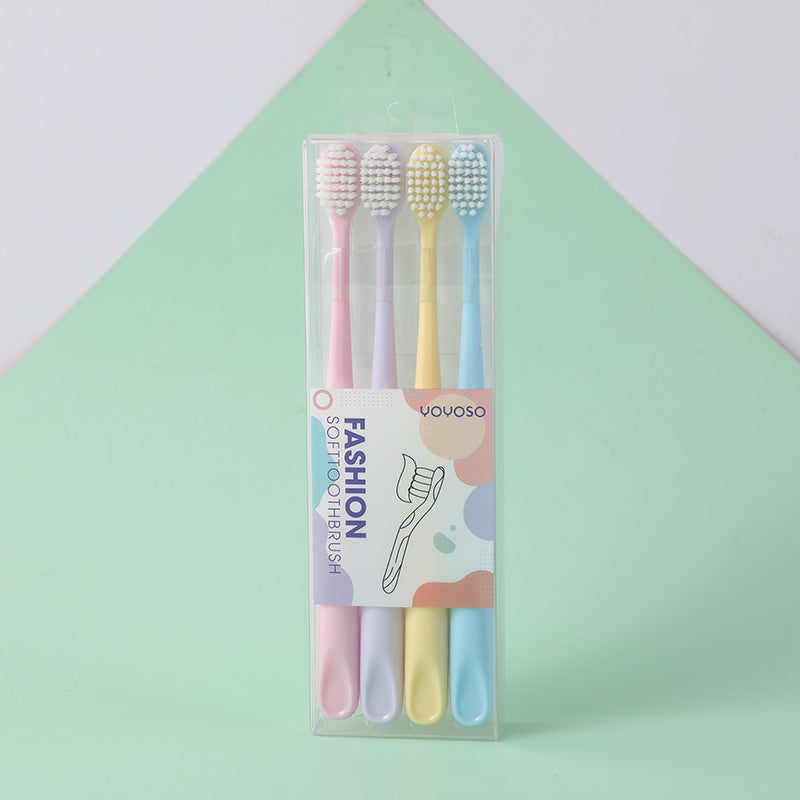 Macaron color fashion soft bristles toothbrush 4pcs pack