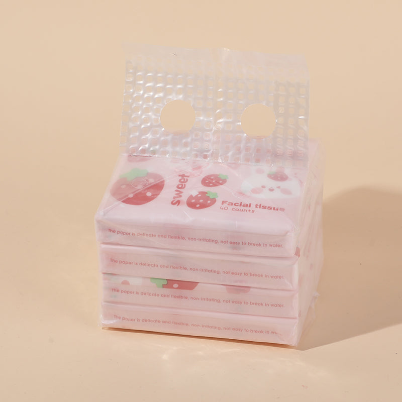 Fruit series soft facial tissue-4 packs