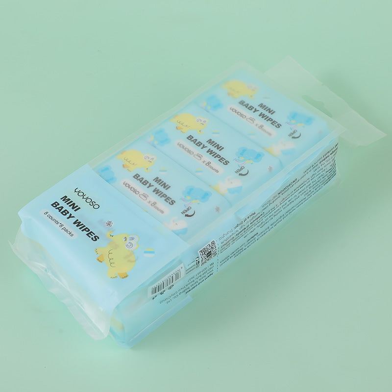Cartoon animal infants hand and mouth soft wipes (8 sheets *8 packs)
