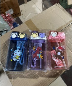 three color bottle with sticker