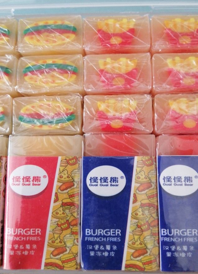 French fries eraser set in box