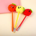 Cute hairy ball decompression gel pen-blue