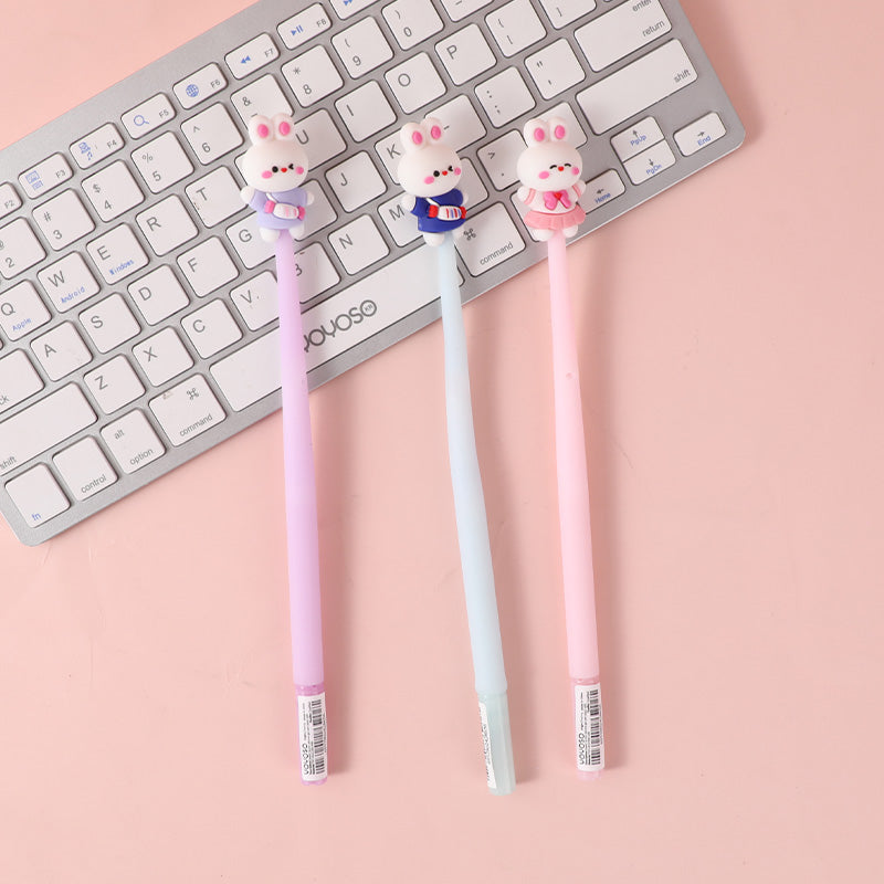 Sweet bunny silicone gel pen-black refill
