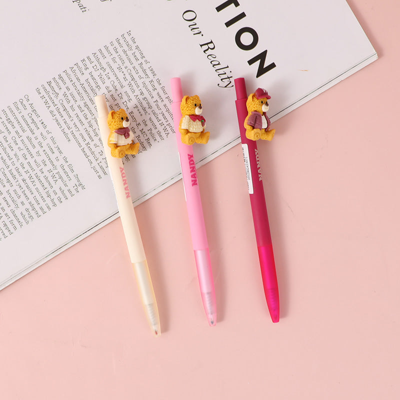 Nandy bear retractable gel pen-black refill