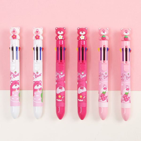 Cute bear eight color ballpoint pen