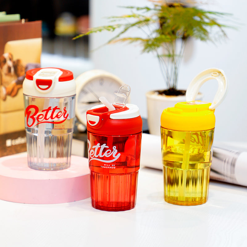 Nordic style double drinking plastic cup -480ml
