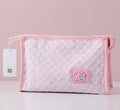 Waffle square cosmetic bag-pink
