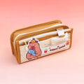 Capybara series-dark brown layers pencil bag