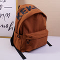 Minimalist Letter Print Brown Backpack
